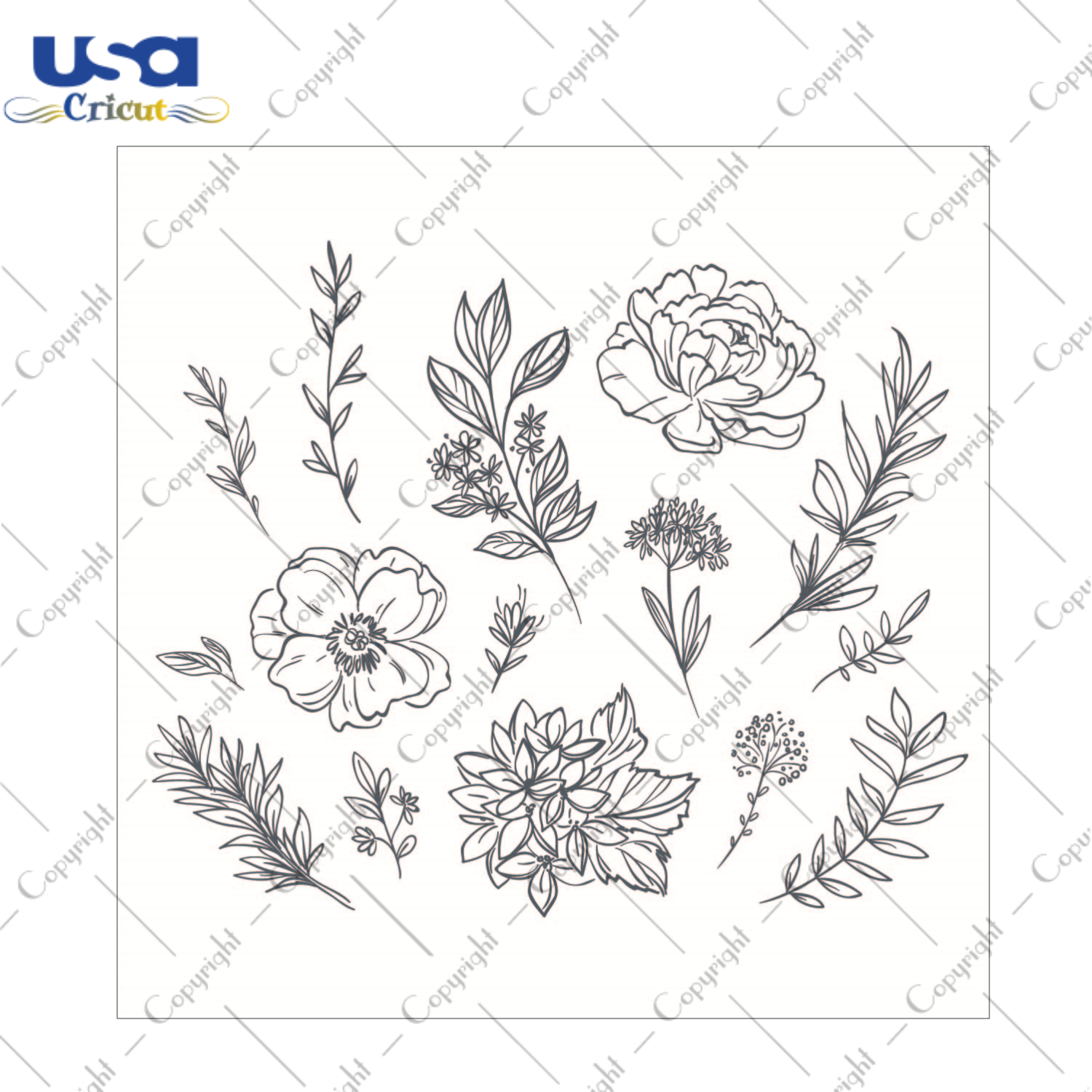 Wildflower Silhouette SVG Bundle Diy Crafts Svg Files For Cricut, Silhouette Sublimation Files