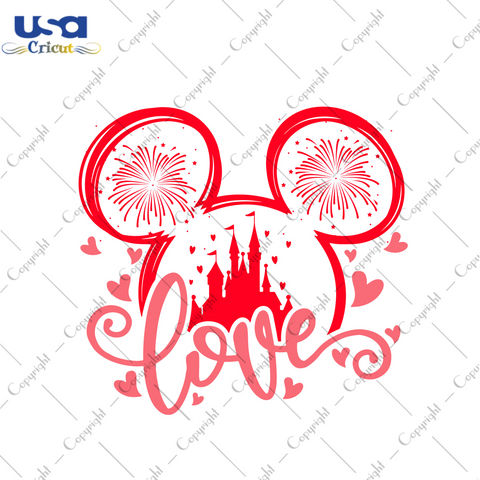 Valentines Mickey Head Silhouette SVG Gift Diy Crafts Svg Files For Cricut, Silhouette Sublimation Files