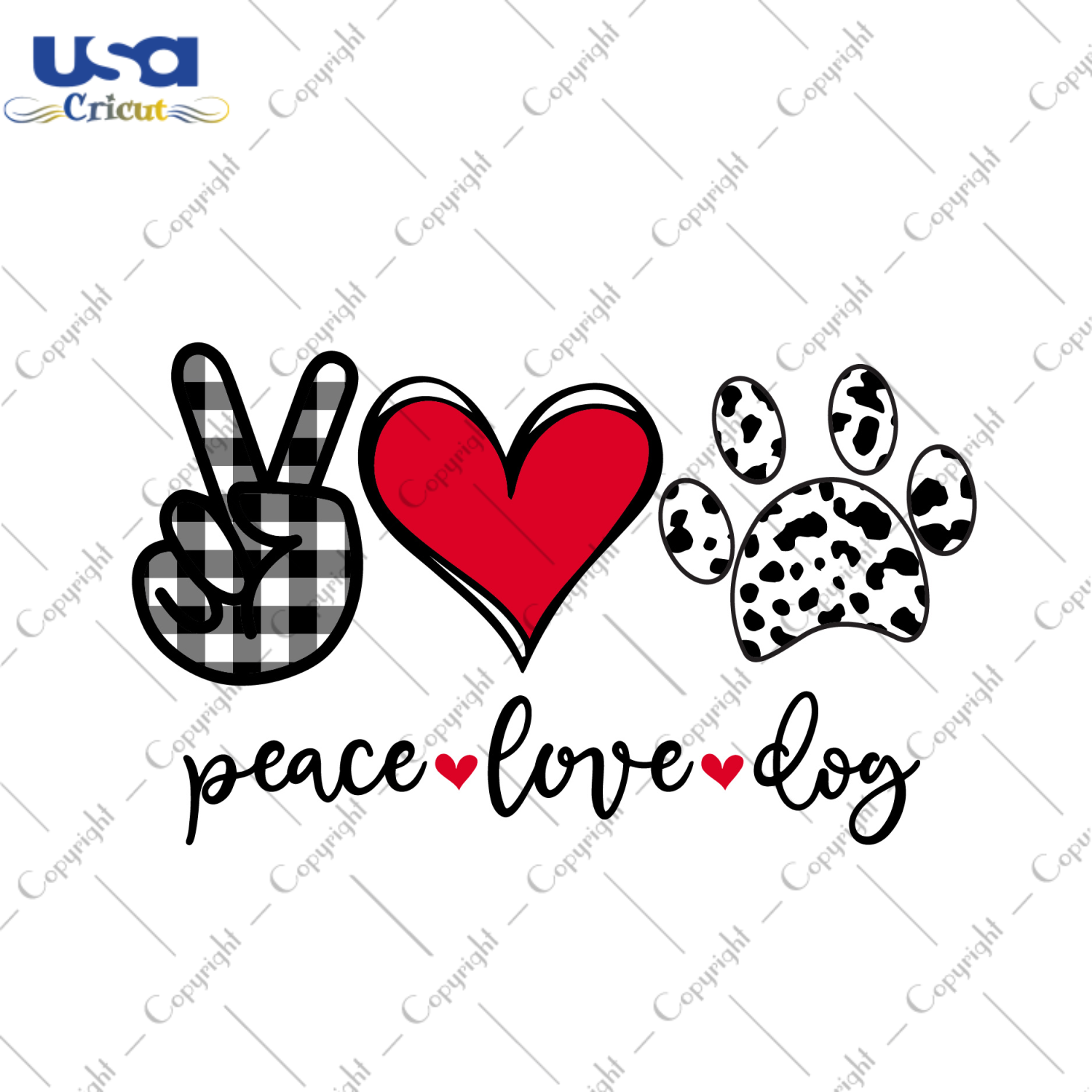 Valentines Day Gift, Peace Love Dog Diy Crafts Svg Files For Cricut, Silhouette Sublimation Files