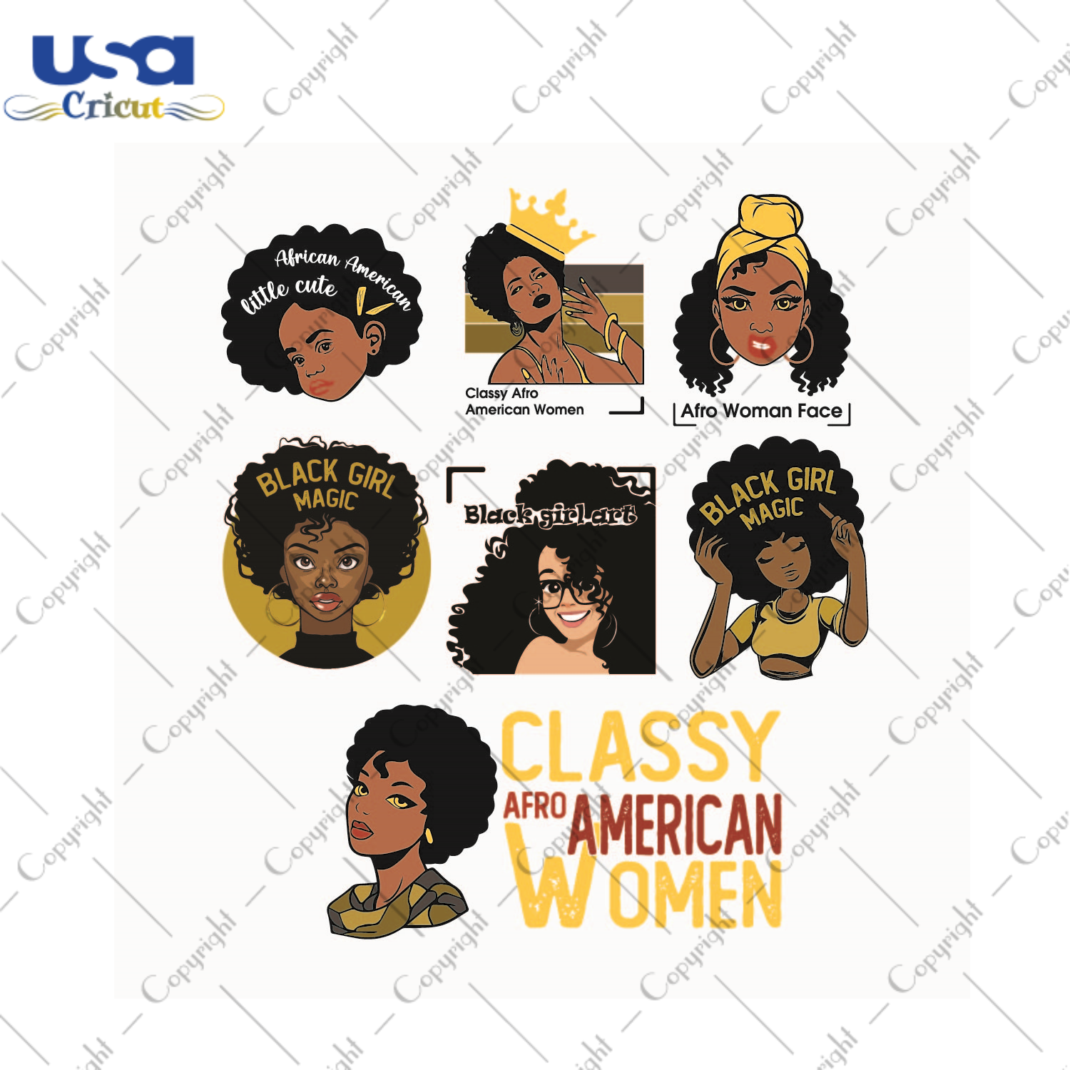 Black Girl Silhouette SVG Bundle Diy Crafts Svg Files For Cricut, Silhouette Sublimation Files