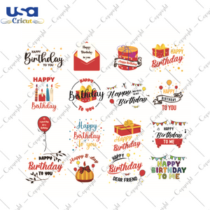 Happy Birthday Bundle Gift SVG Diy Crafts Svg Files For Cricut, Silhouette Sublimation Files