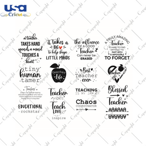 Teacher Quotes Bundle Gift Ideas Diy Crafts Svg Files For Cricut, Silhouette Sublimation Files