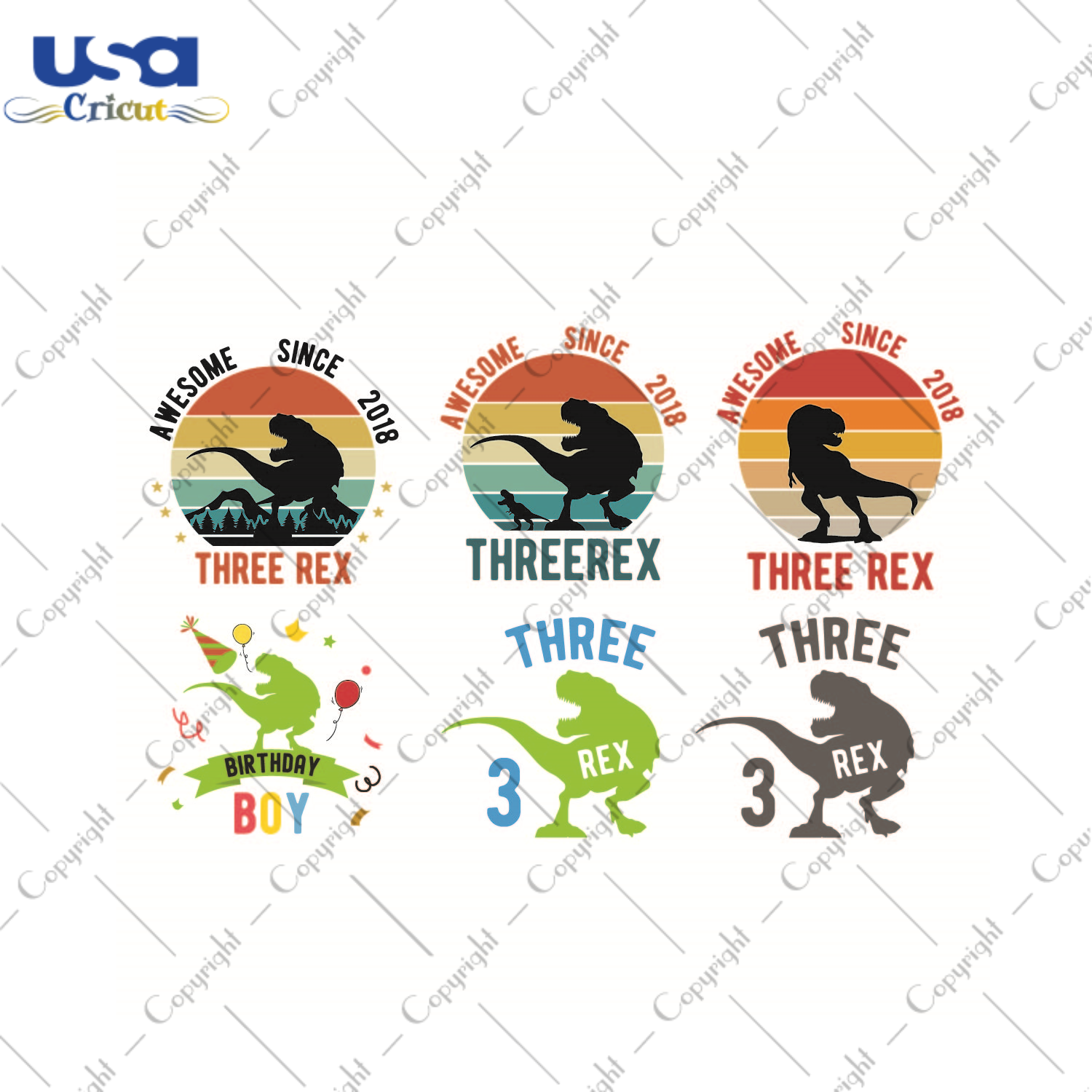 Dinosaur Birthday Boy Bundle Gift Diy Crafts Svg Files For Cricut, Silhouette Sublimation Files