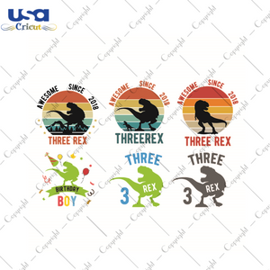 Dinosaur Birthday Boy Bundle Gift Diy Crafts Svg Files For Cricut, Silhouette Sublimation Files