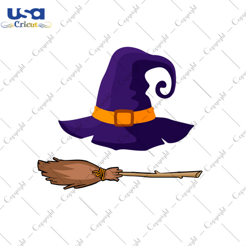 Halloween Ideas, Witches Hat And Broom Diy Crafts Svg Files For Cricut, Silhouette Sublimation Files