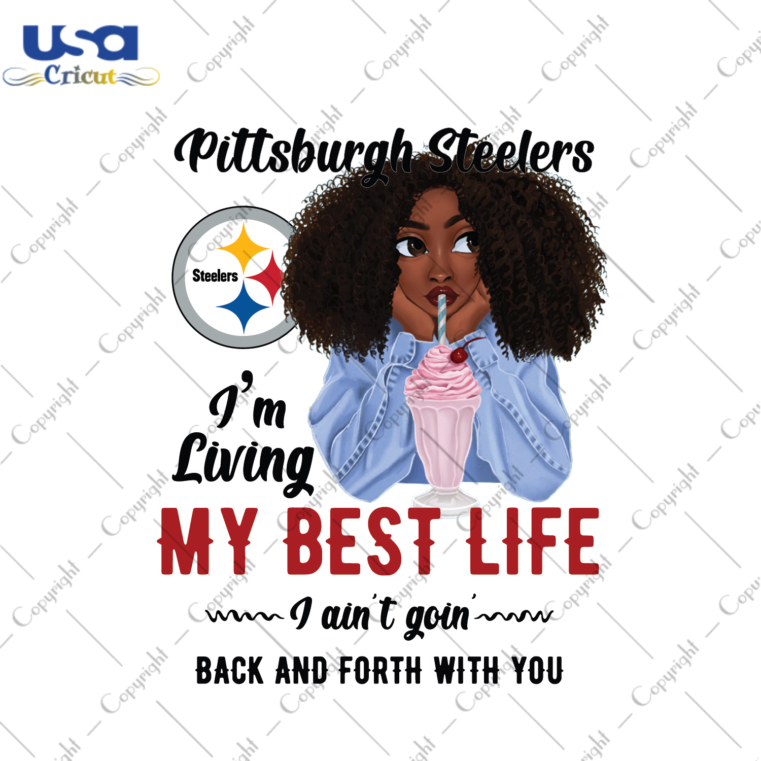 American Football, Black Girl Steelers Png Diy Crafts, Silhouette Sublimation Files