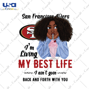 American Football, Black Girl 49ers Png Diy Crafts, Silhouette Sublimation Files