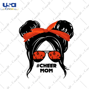 Mom Gift, Cheer Mom Messy Bun Silhouette SVG Diy Crafts Svg Files For Cricut, Silhouette Sublimation Files