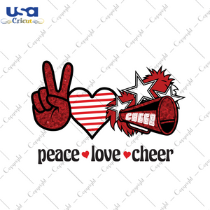 Peace Love Cheer Gift Diy Crafts Svg Files For Cricut, Silhouette Sublimation Files