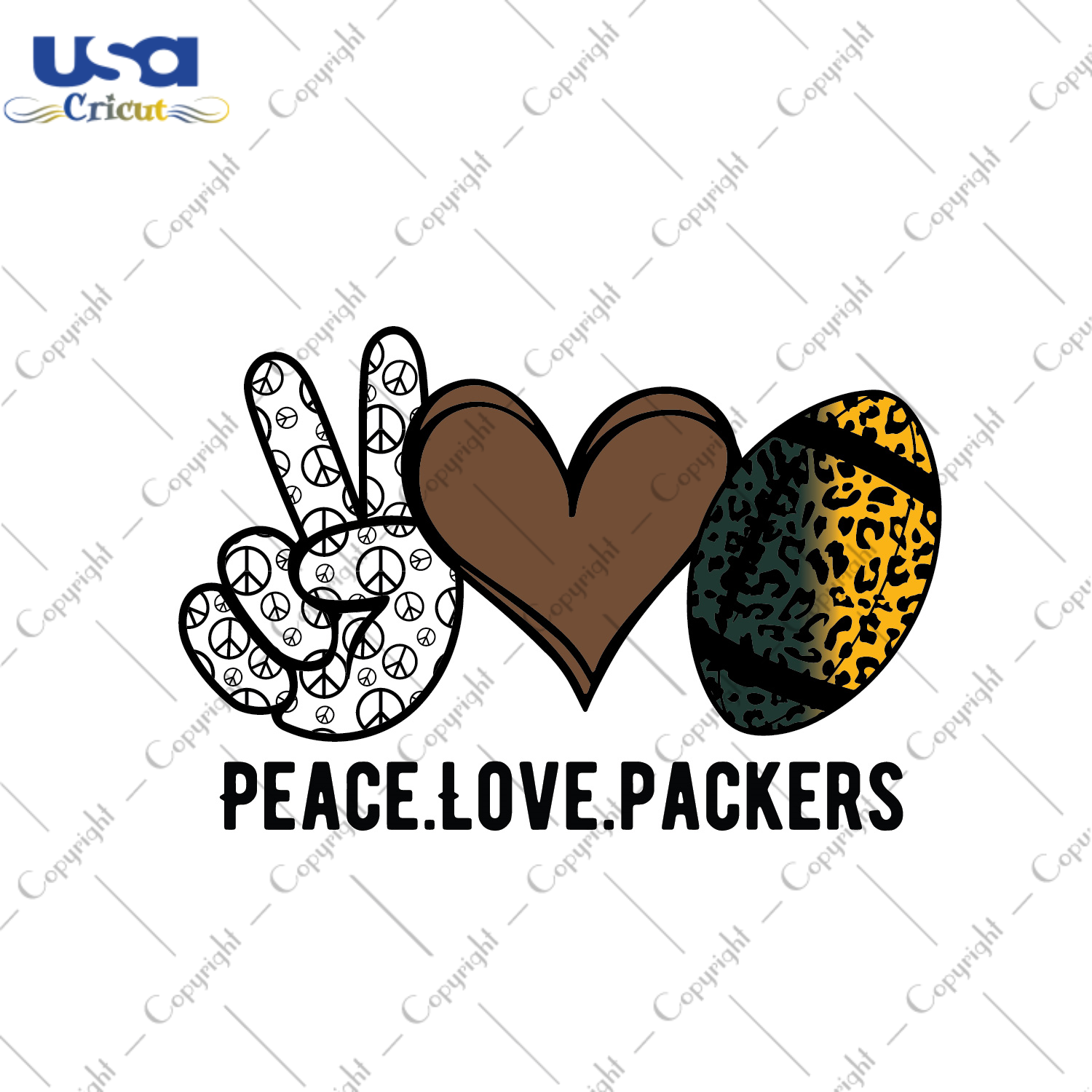 American Football, Nfl Peace Love Packers Diy Crafts Svg Files For Cricut, Silhouette Sublimation Files