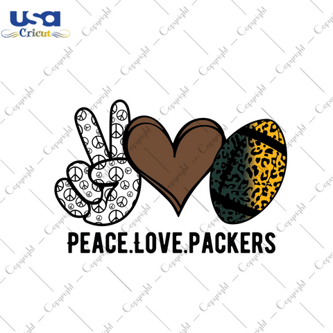 American Football, Nfl Peace Love Packers Diy Crafts Svg Files For Cricut, Silhouette Sublimation Files