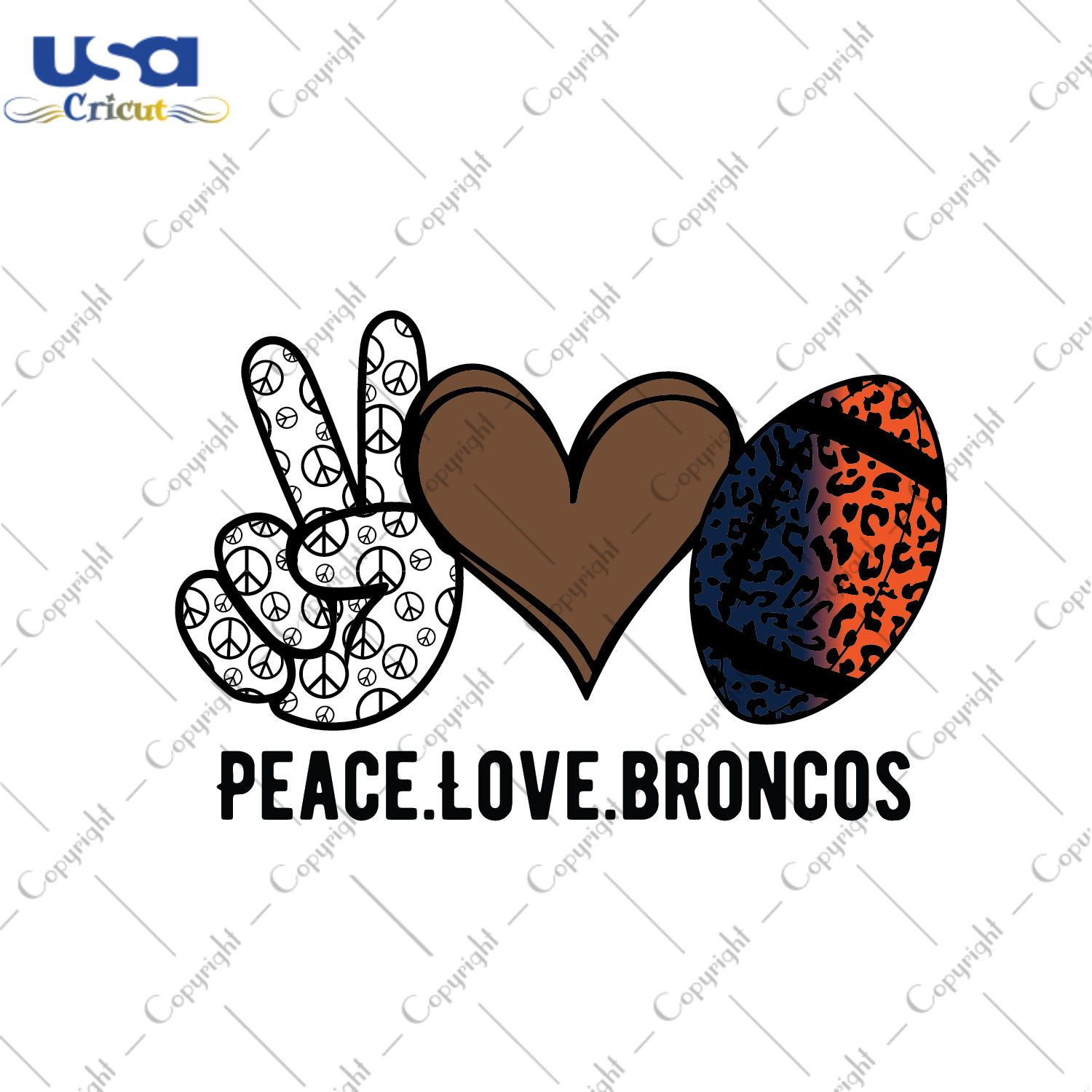 American Football, Nfl Peace Love Broncos Diy Crafts Svg Files For Cricut, Silhouette Sublimation Files