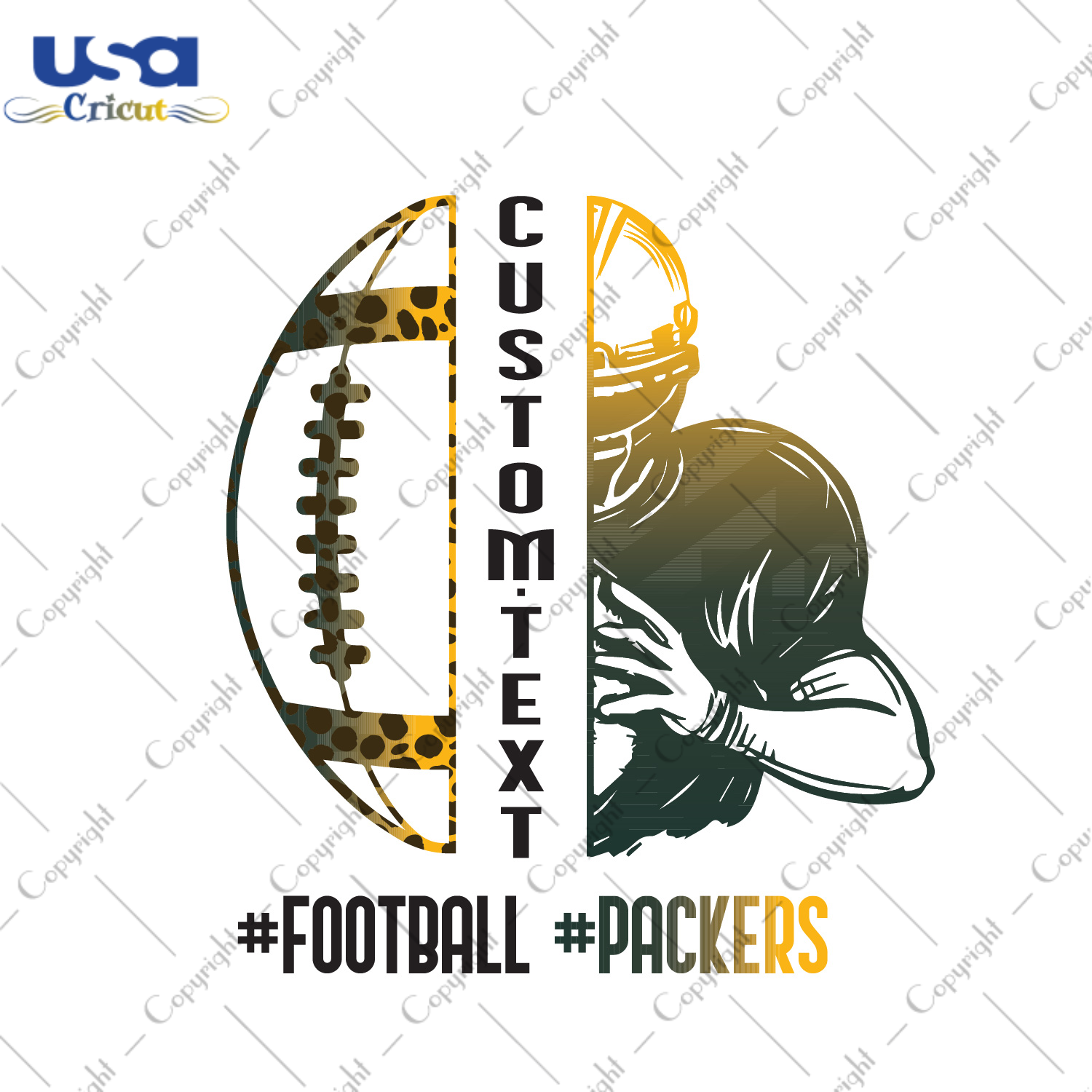 American Football, Custom Gift For Nfl Packers Diy Crafts Svg Files For Cricut, Silhouette Sublimation Files