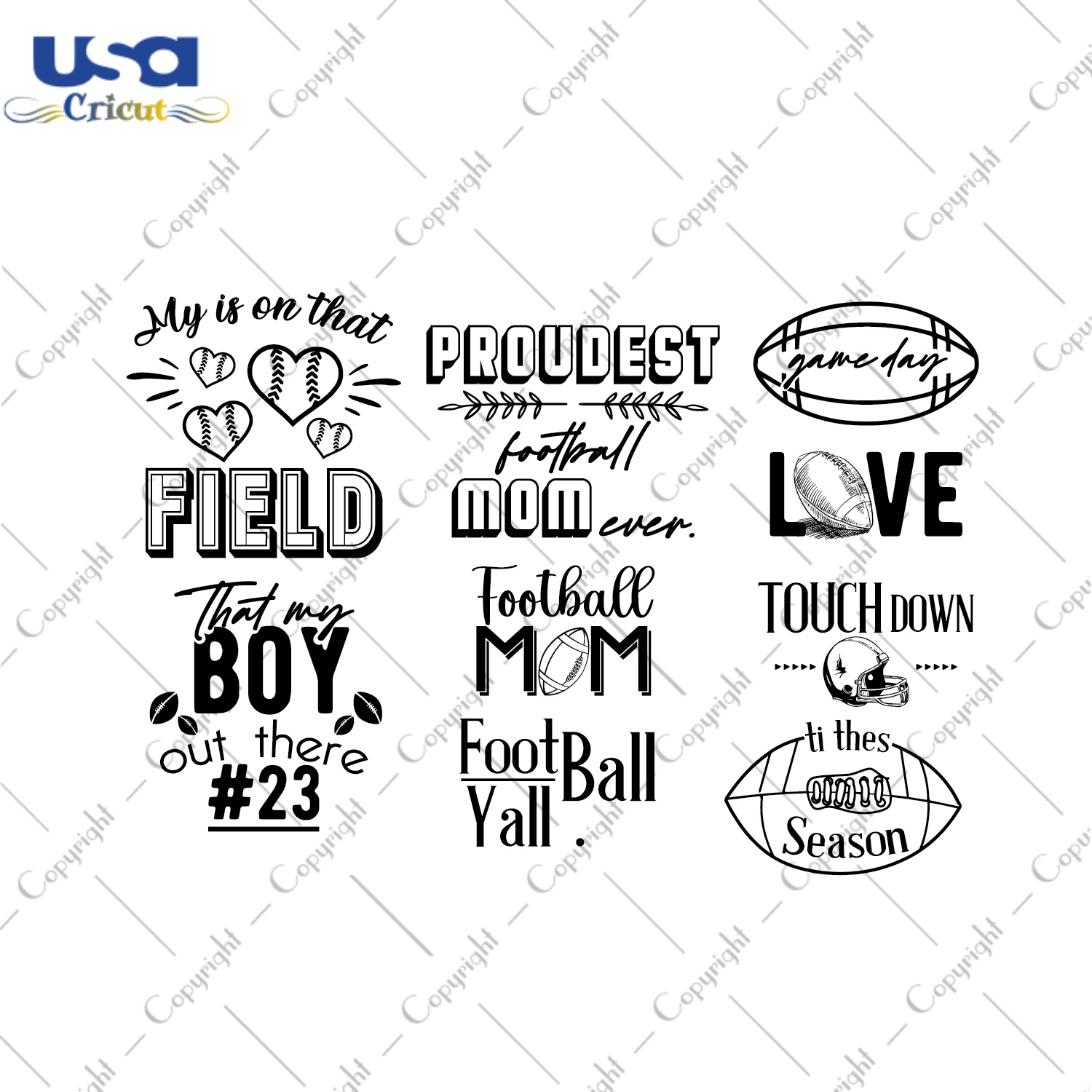 Football Mom Bundle Silhouette SVG Gift Diy Crafts Svg Files For Cricut, Silhouette Sublimation Files