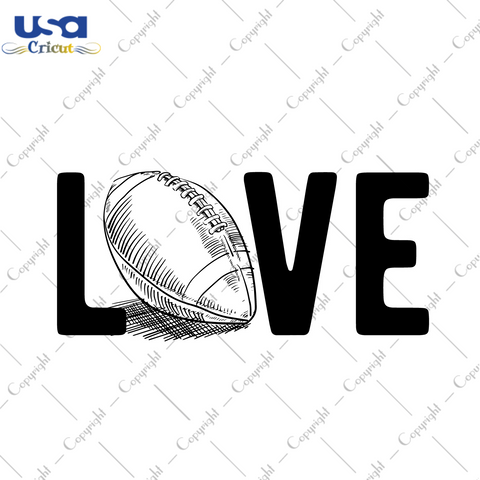 Love Football Silhouette SVG Gift Diy Crafts Svg Files For Cricut, Silhouette Sublimation Files