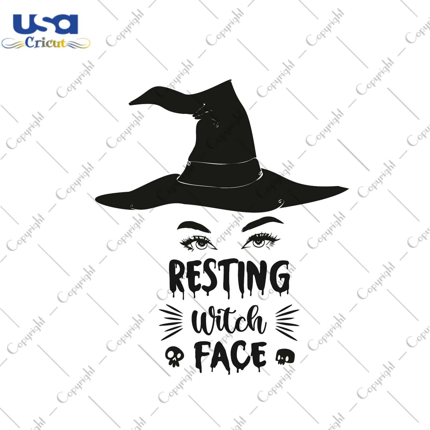 Resting Witch Face Halloween Gift Design Diy Crafts Svg Files For Cricut, Silhouette Sublimation Files