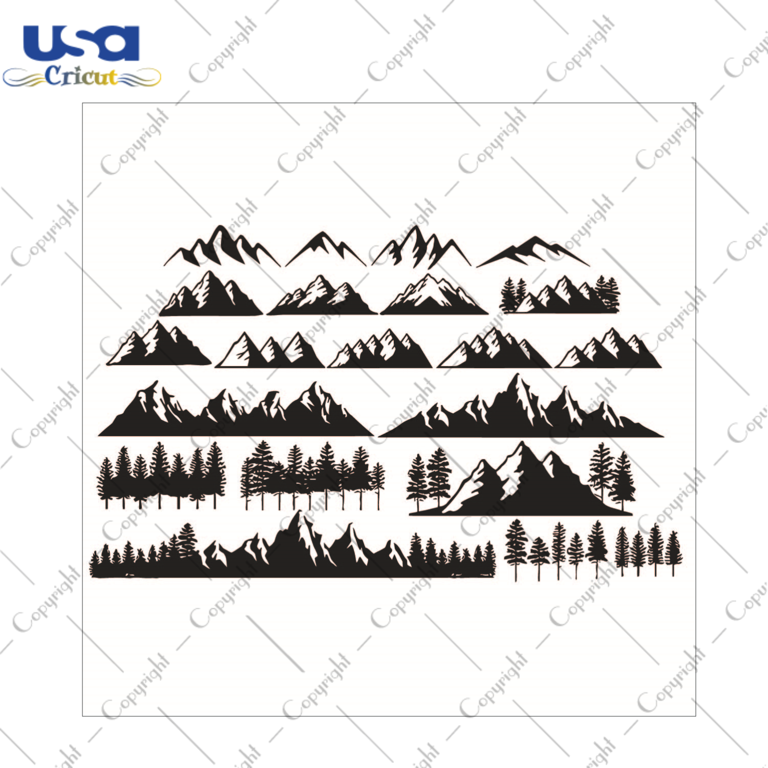 Mountain Silhouette SVG Bundle Diy Crafts Svg Files For Cricut, Silhouette Sublimation Files