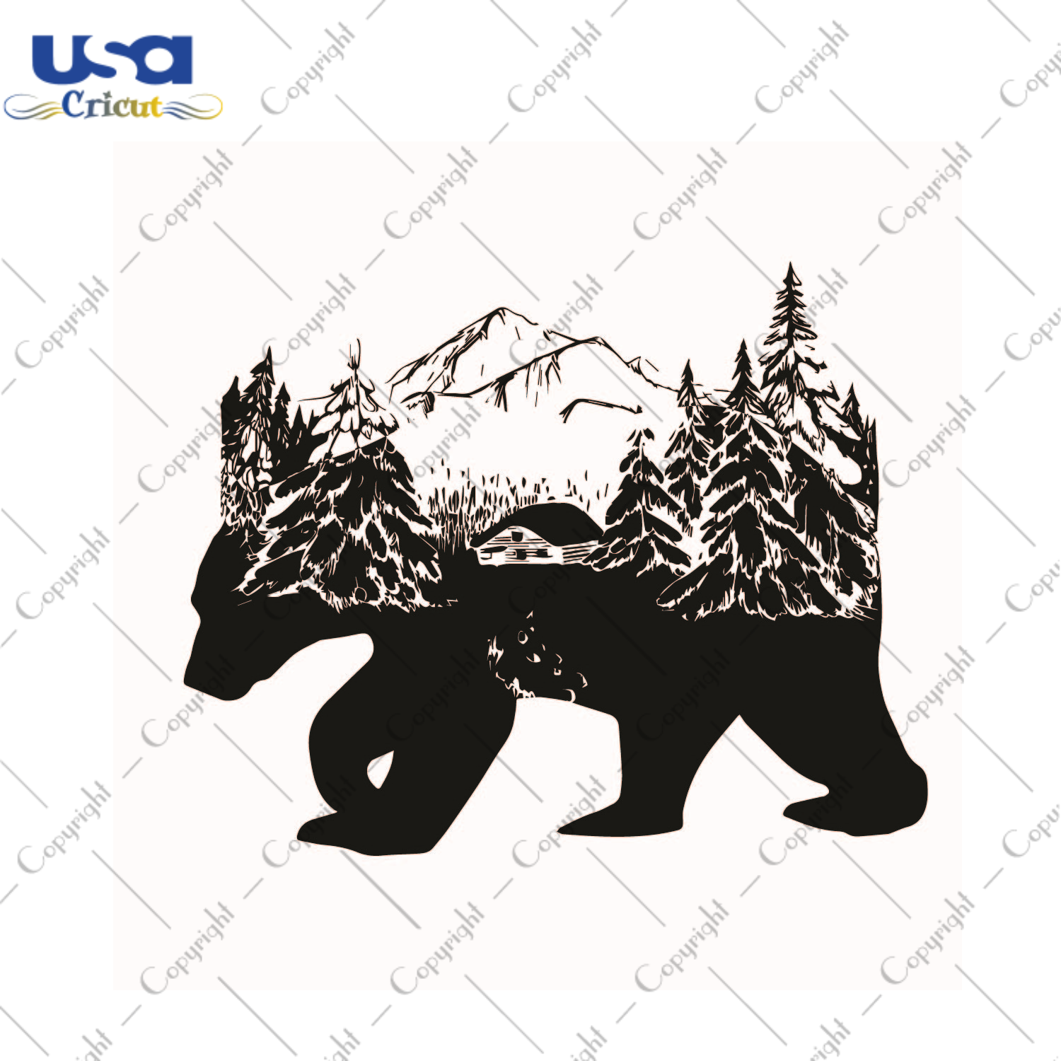 Bear Forest Clipart Gift Diy Crafts Svg Files For Cricut, Silhouette Sublimation Files