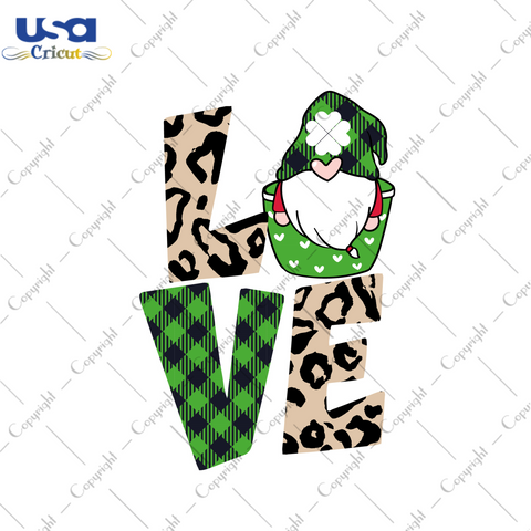 St Patricks Day Gnome Leopard Love Pattern Gifts Ideas Diy Crafts Svg Files For Cricut, Silhouette Sublimation Files