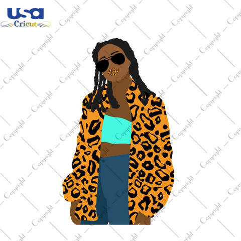 Black Girl Magic Luxury Leopaid Coat Diy Crafts PNG Files For Cricut, Silhouette Sublimation Files