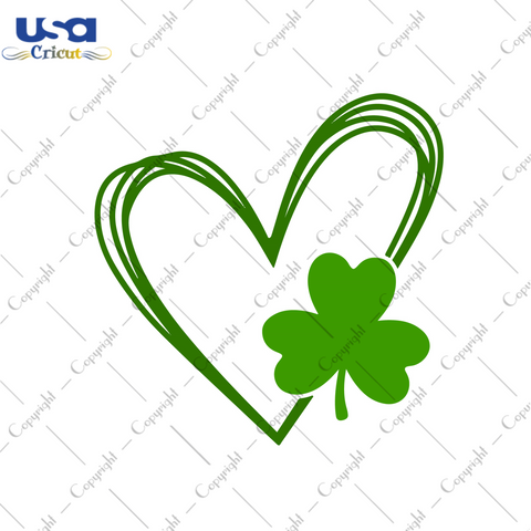 St Patricks Day Images Heart Four Leaf Clover Diy Crafts Svg Files For Cricut, Silhouette Sublimation Files