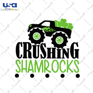 St Patricks Day, Crushing Shamrock With Car Three Leaf Clover Diy Crafts Svg Files For Cricut