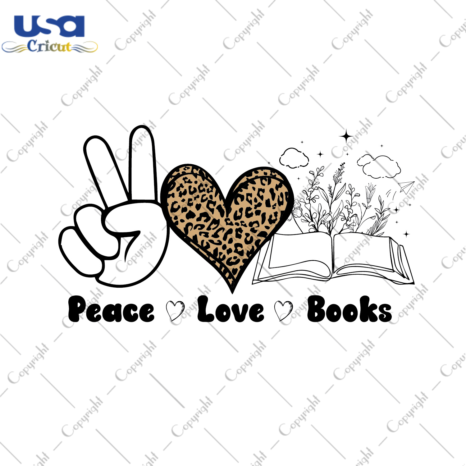 Book Lover Gift, Peace Love Books Diy Crafts Svg Files For Cricut, Silhouette Sublimation Files