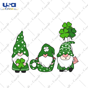 St Patricks Day Gnome Green Four Leaf Clover Diy Crafts Svg Files For Cricut, Silhouette Sublimation Files