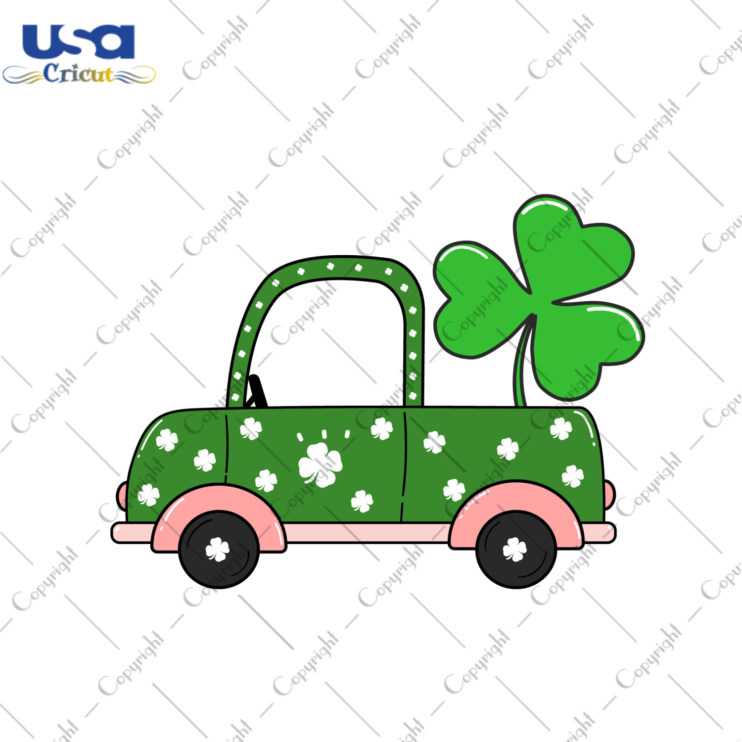 St Patricks Day Car Three Leaf Clover Gifts Ideas Diy Crafts Svg Files For Cricut, Silhouette Sublimation Files