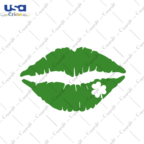 St Patricks Day, Vector Sexy Green Lips Diy Crafts Svg Files For Cricut, Silhouette Sublimation Files