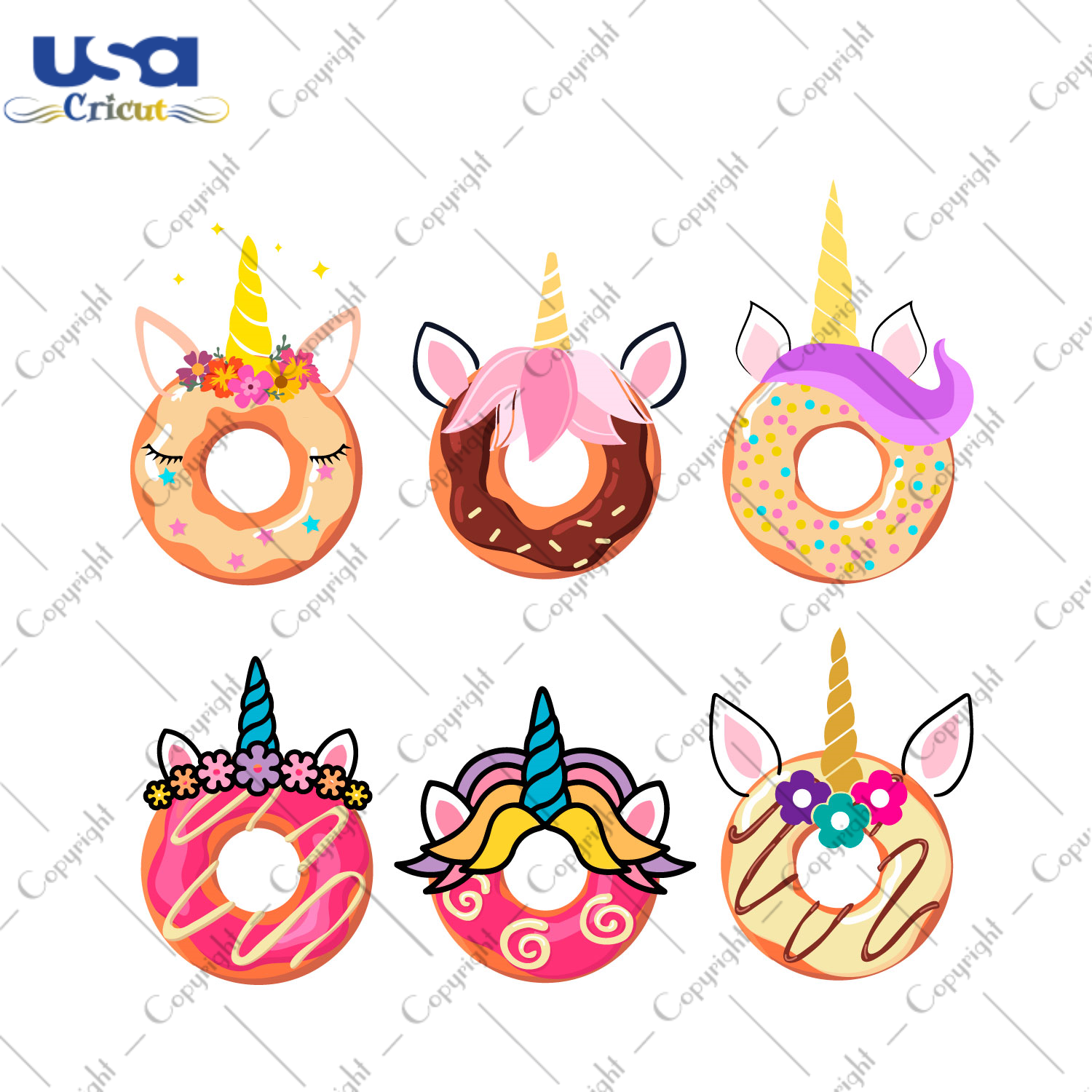 Birthday Gift, Unicorn Donut Bundle Diy Crafts Svg Files For Cricut, Silhouette Sublimation Files