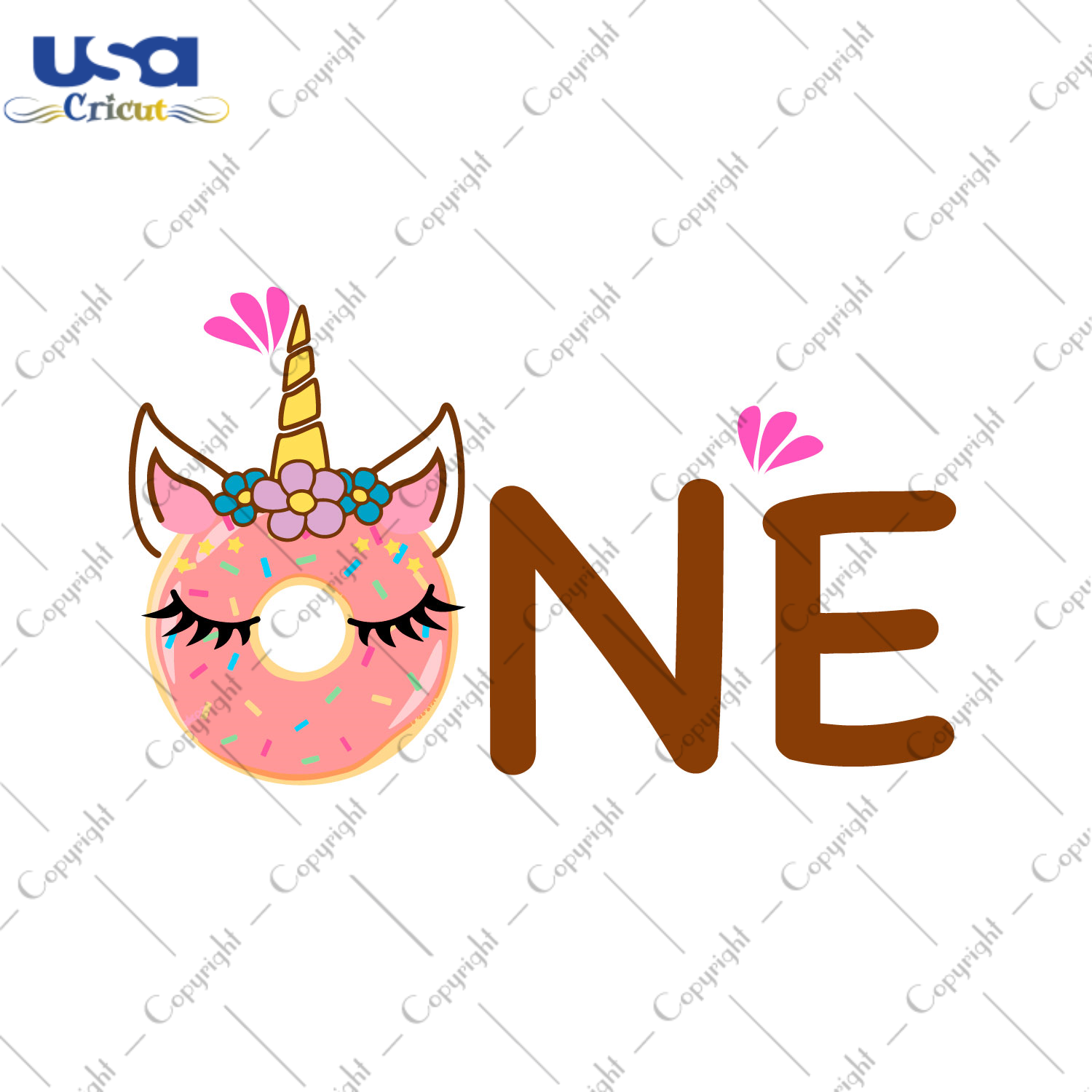 One Unicorn Donut Birthday Girl Diy Crafts Svg Files For Cricut, Silhouette Sublimation Files