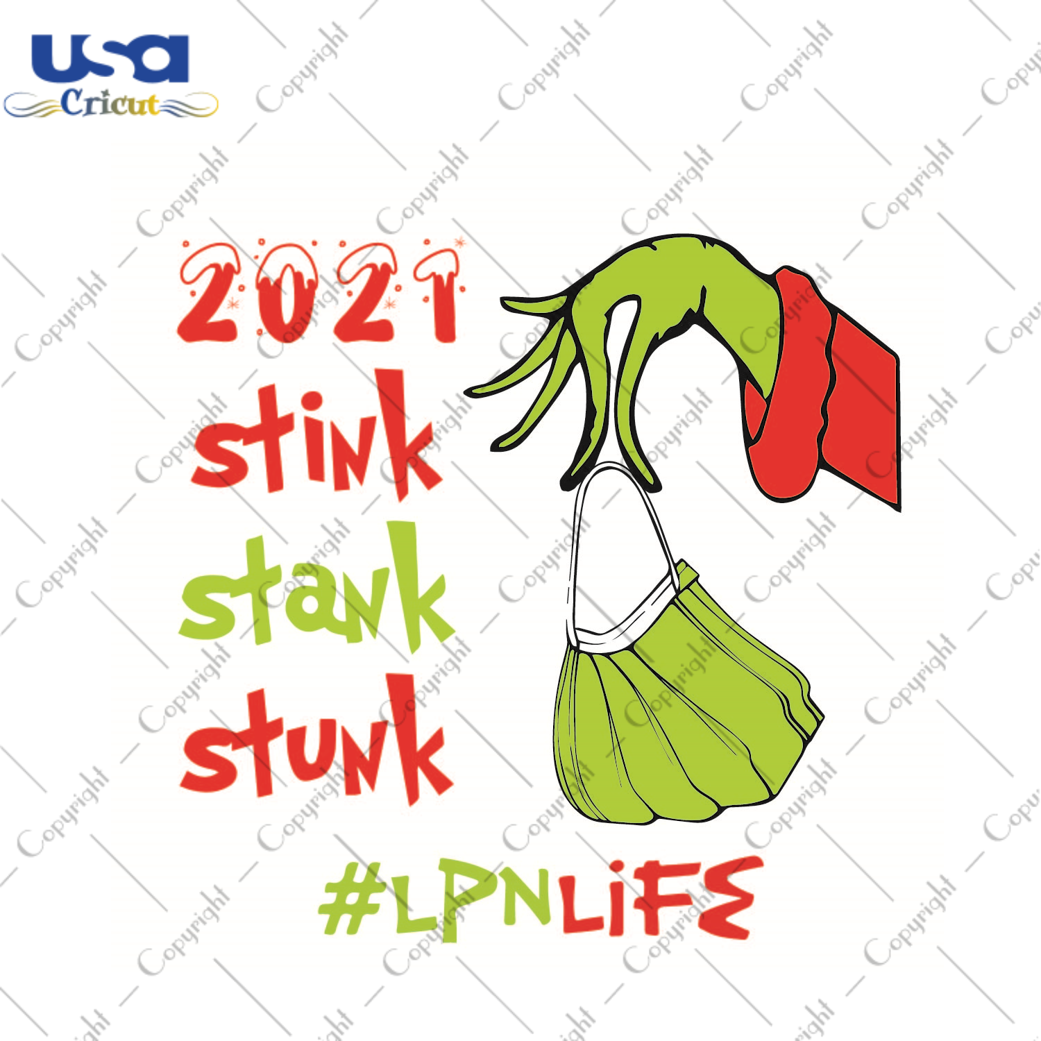 Evil Green Christmas 2021, LPN Life Diy Crafts Svg Files For Cricut, Silhouette Sublimation Files