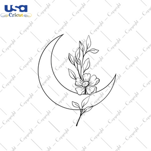 Floral Boho Moon Gift Idea Diy Crafts Svg Files For Cricut, Silhouette Sublimation Files