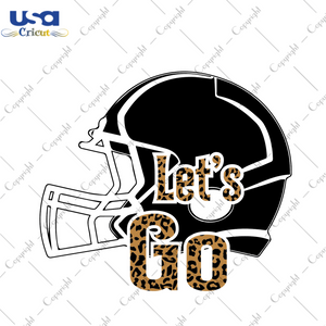 Football Fan, Lets Go Leopard Font Football Helmet Diy Crafts Svg Files For Cricut, Silhouette Sublimation Files