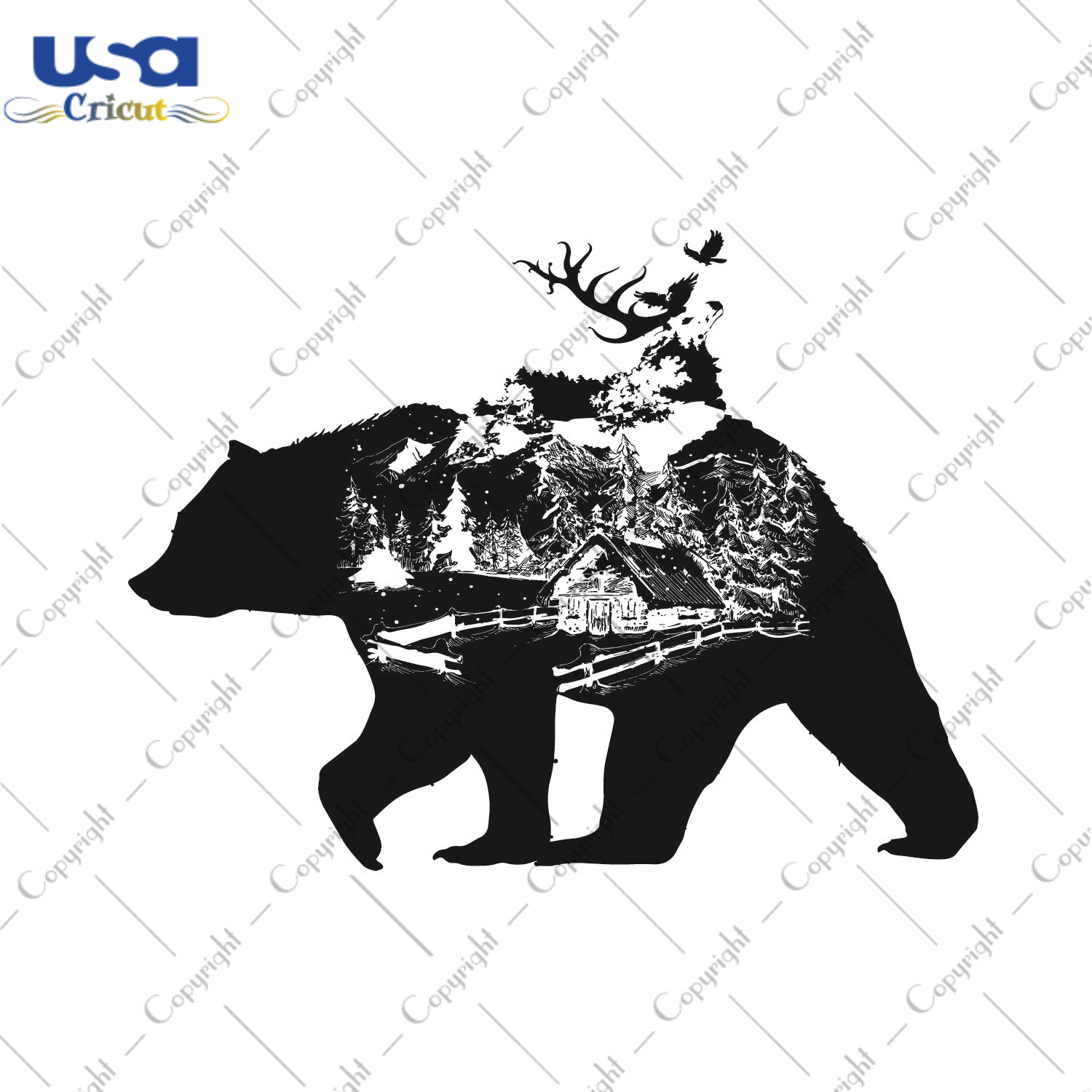 Funny Bear Forest Vector Diy Crafts Svg Files For Cricut, Silhouette Sublimation Files