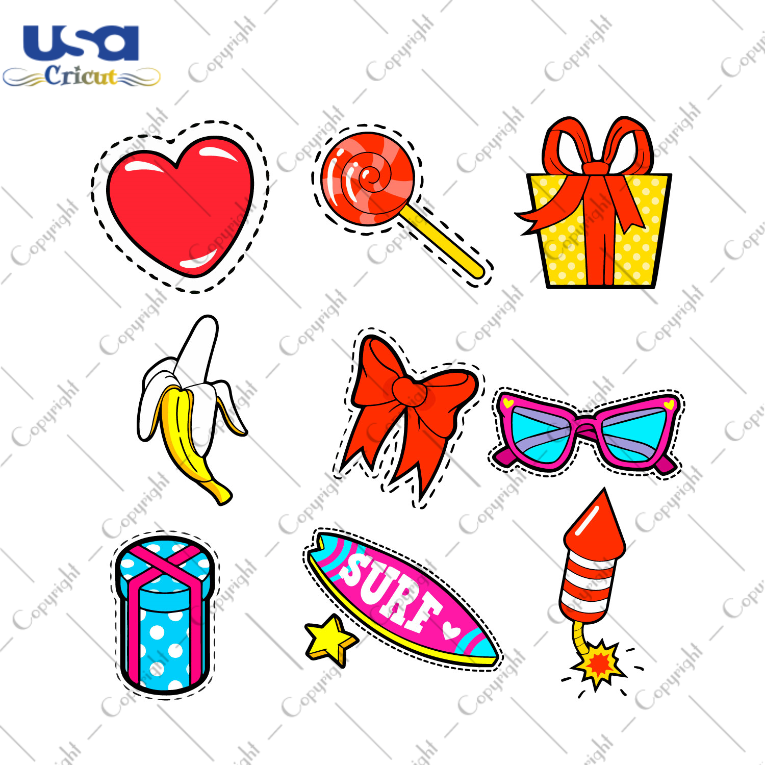 Cute Stickers Bundle For Birthday Gift 4 Diy Crafts Svg Files For Cricut, Silhouette Sublimation Files