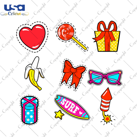 Cute Stickers Bundle For Birthday Gift 4 Diy Crafts Svg Files For Cricut, Silhouette Sublimation Files