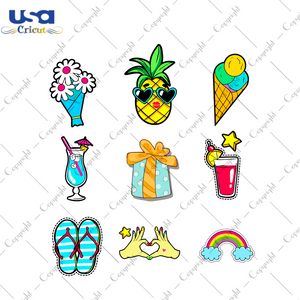 Cute Stickers Bundle For Birthday 6 Gift Diy Crafts Svg Files For Cricut, Silhouette Sublimation Files