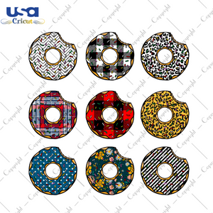 Birthday Bundle Pattern Donuts Diy Crafts Svg Files For Cricut, Silhouette Sublimation Files