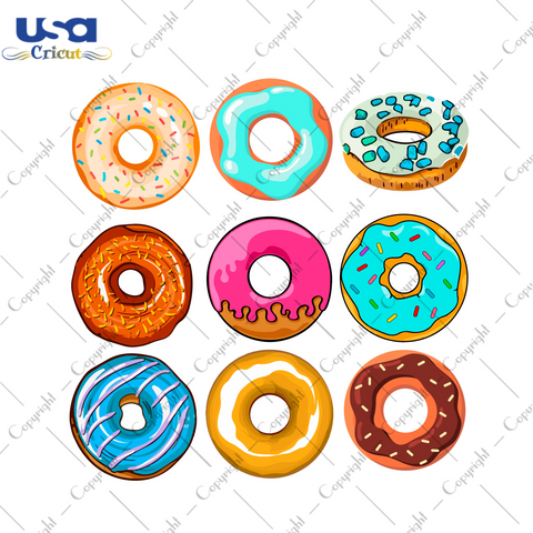 Birthday Bundle Donuts Diy Crafts Svg Files For Cricut, Silhouette Sublimation Files