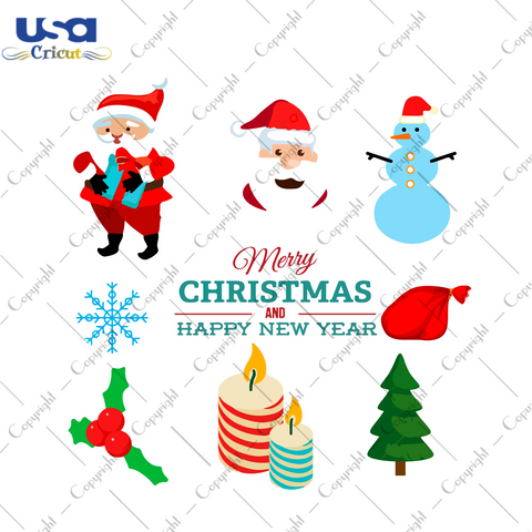 Merry Christmas 2021 Stickers Bundle For Decor Diy Crafts Svg Files For Cricut, Silhouette Sublimation Files