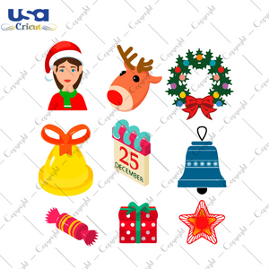 Merry Christmas 2021 Cute Stickers Bundle Diy Crafts Svg Files For Cricut, Silhouette Sublimation Files