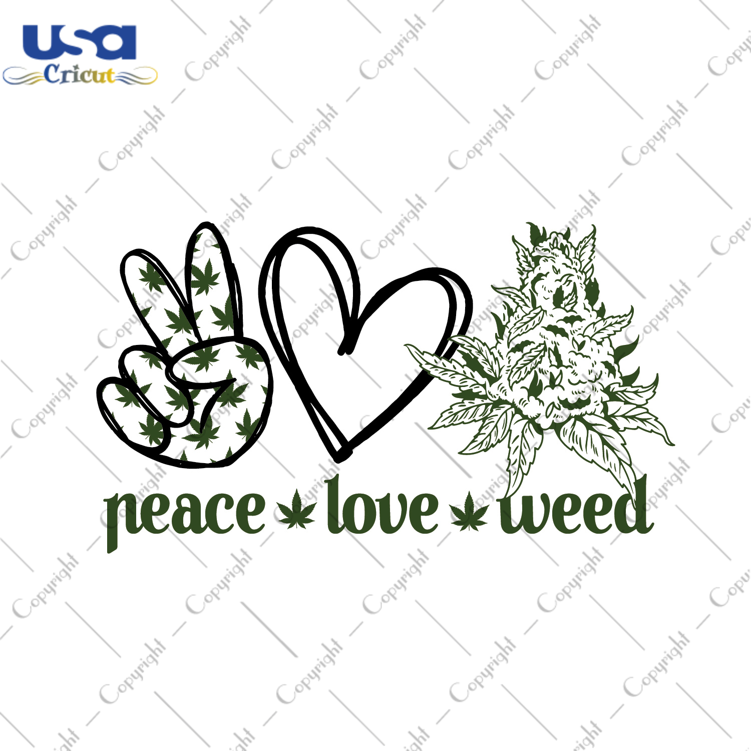 Cannabis Gift, Peace Love Weed Diy Crafts Svg Files For Cricut, Silhouette Sublimation Files