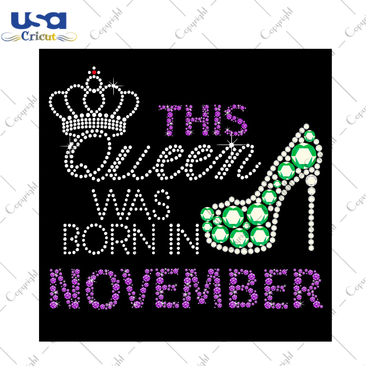 Birthday Gift, This Queen Was Born In November Eps Png Svg Instant Download