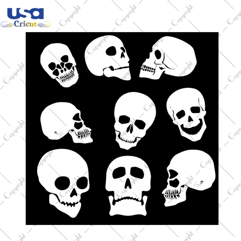 Halloween 2021 Gift Skull Pattern Cameo Htv Prints, Halloween Gift Diy Crafts Svg Files For Cricut, Silhouette Sublimation Files