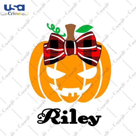 Riley Pumpkin Cameo Htv Prints, Halloween Gift Diy Crafts Svg Files For Cricut, Silhouette Sublimation Files