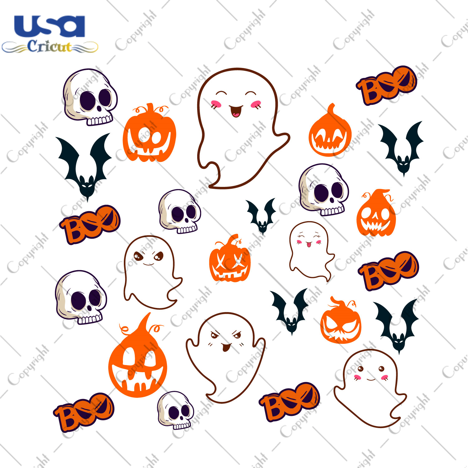 Ghosty Ghosty Pattern Halloween Gift Diy Crafts Svg Files For Cricut, Silhouette Sublimation Files