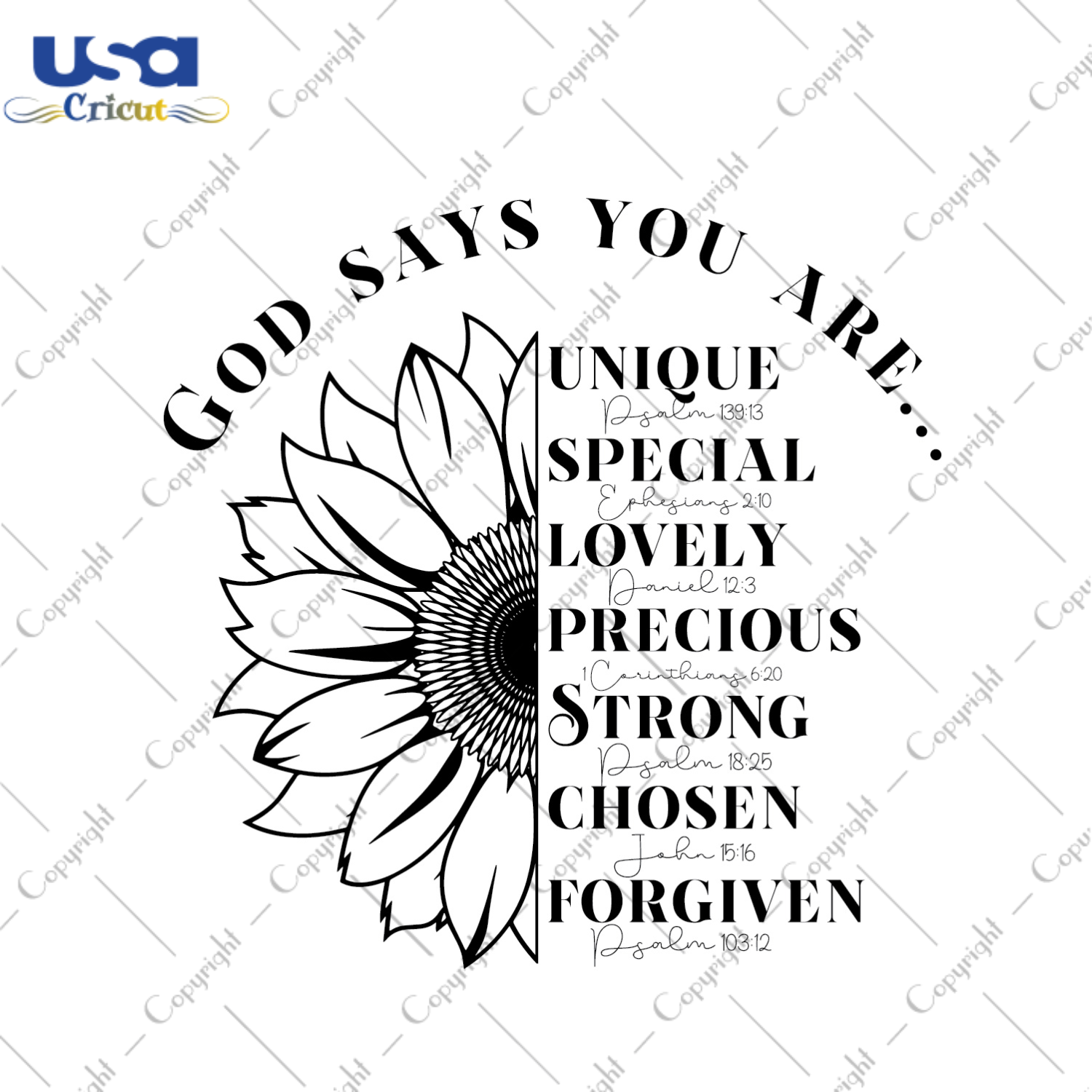 Sunflower Quotes Gift, God Says You Are Unique Special Diy Crafts Svg Files For Cricut, Silhouette Sublimation Files