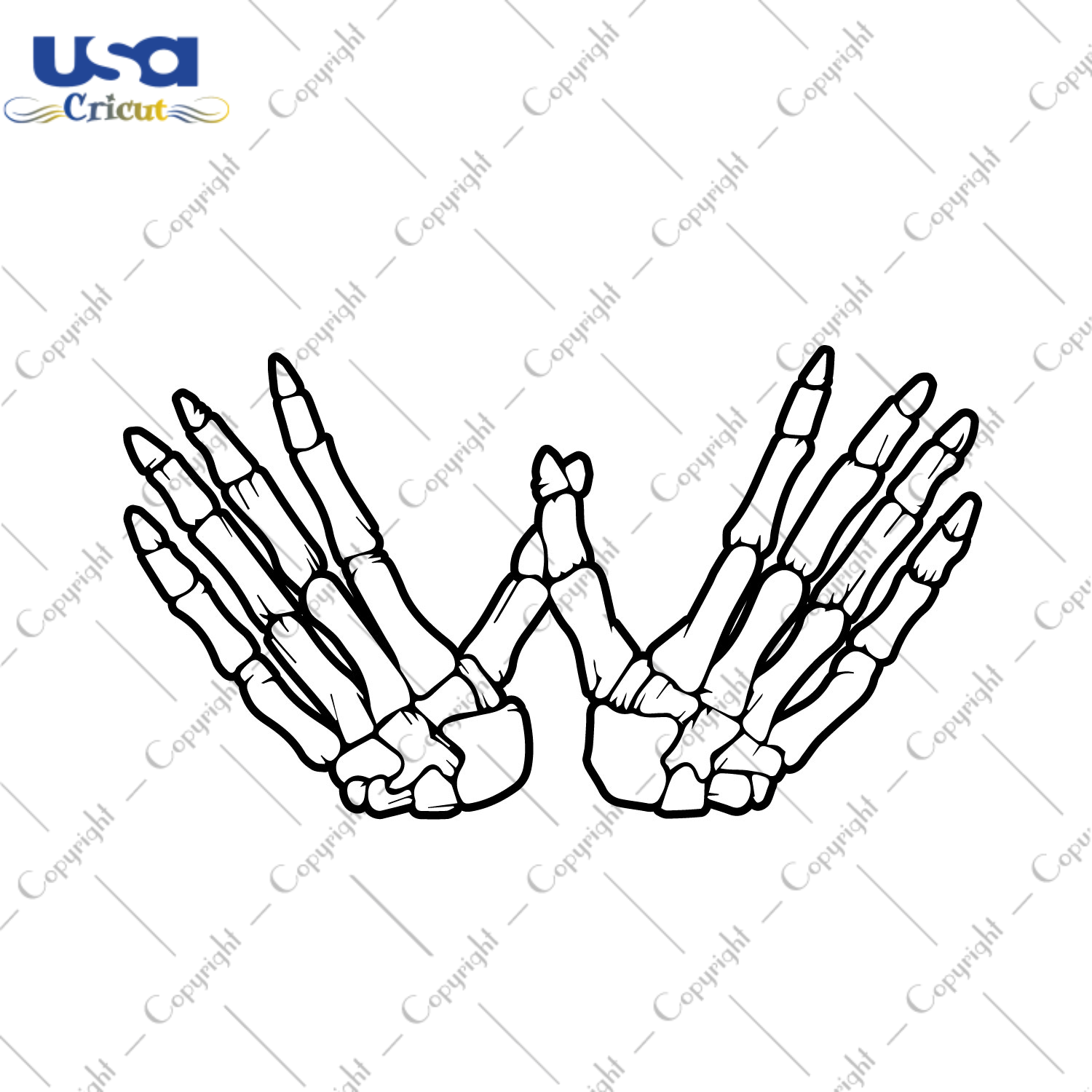 No Go White Skeleton Hands Diy Crafts Svg Files For Cricut, Silhouette Sublimation Files